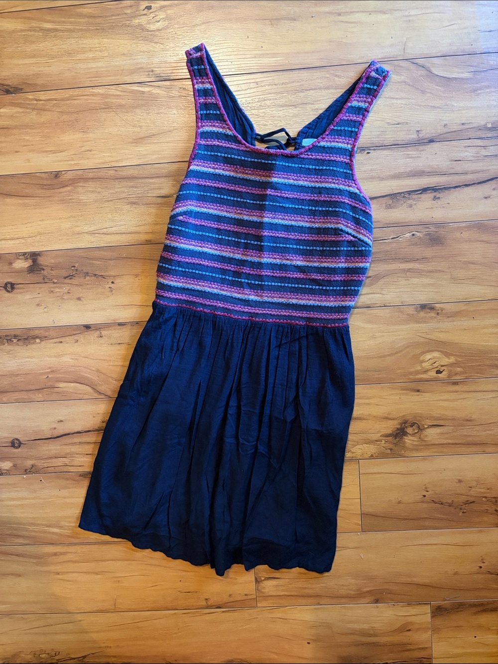 O'Neill Navy Top with Maroon and Light Blue Embroidered stripes